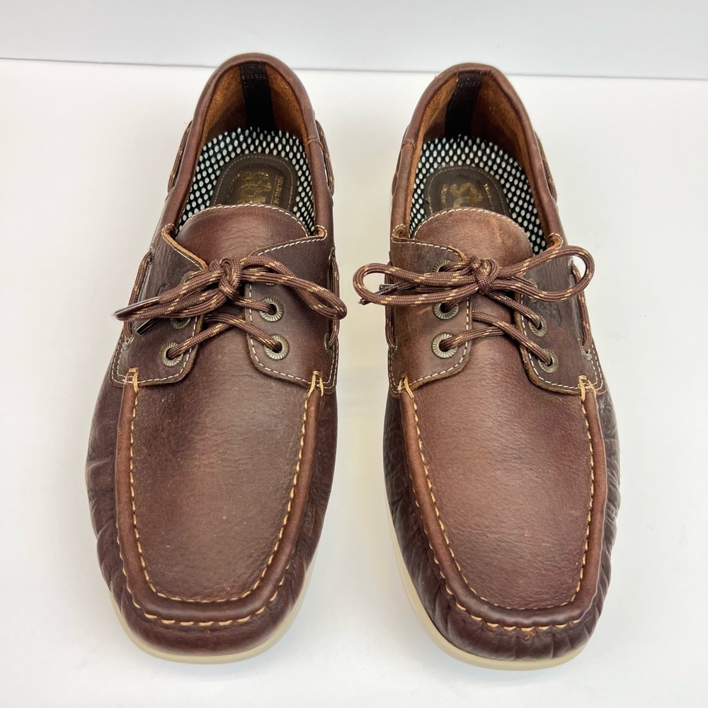 SAS Brown Boat Shoes with Leather Finish